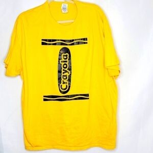 Heavy Cotton Crayola Short Sleeve Graphic Tee Shirt Adult Size XL Yellow Top